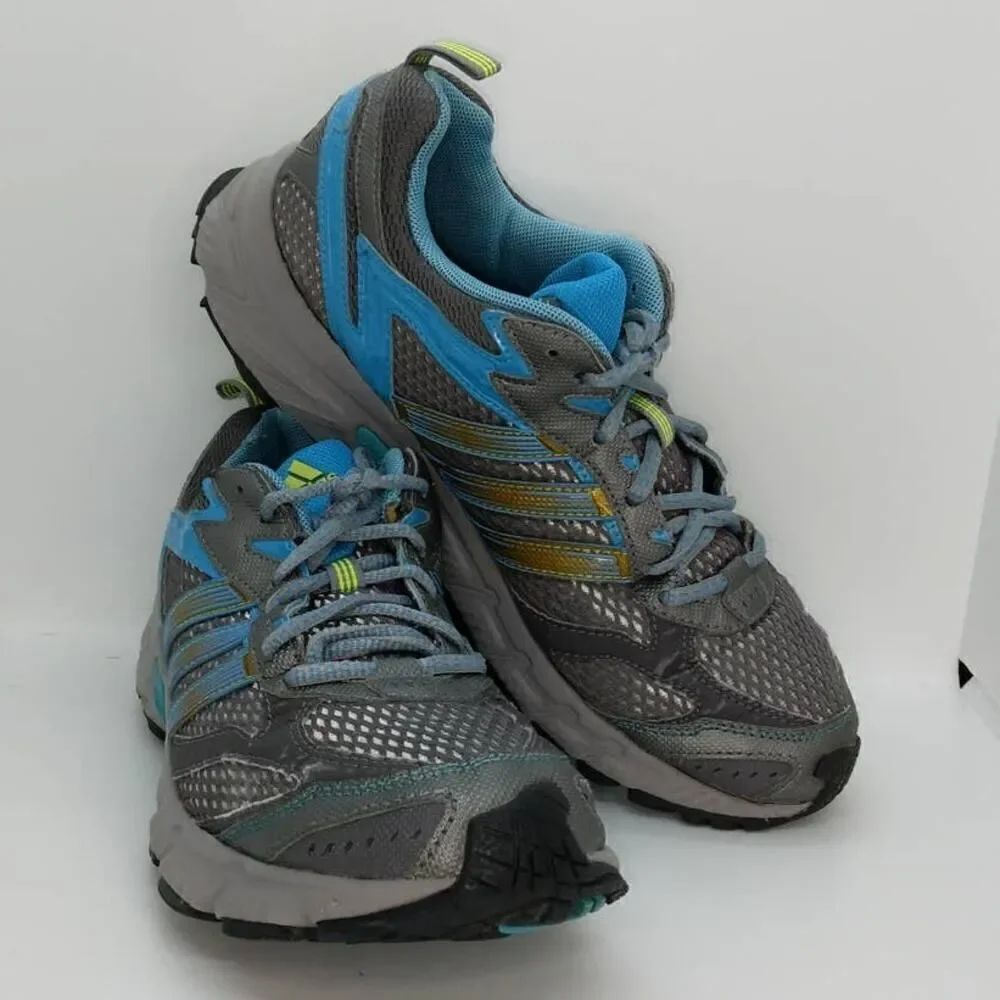 Adidas Women's Pre-owned Gray/Blue Running Sneakers - sz. 10